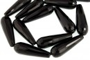 Margele onix negru, picatura fatetata, 30x10mm