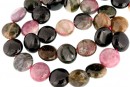 Margele turmalina naturala, multicolor ,disc, 12.5mm