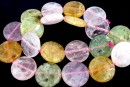 Mix cuart roz, ametist, citrin si prehnit, citrine, disc plat, 20mm