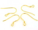 Earring findings, gold-plated 925 silver, 20mm - x1pair