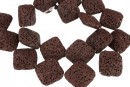Lava, chocholate brown, square, 23.5x23.5mm