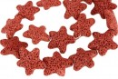 Lava, red brick, star, 25x24mm - x18
