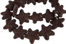 Margele lava naturala, maro, stea de mare, 25x24mm - x18