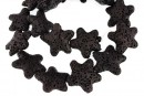 Margele lava naturala, negru, stea de mare, 25x24mm - x18