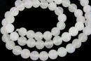 Jade, round, white, 6.5mm