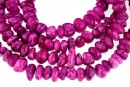 Margele jad, rondela neregulata, mov fucsia, 10-14mm