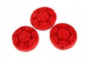 Margele cinabru sintetic, disc, rosu, 21mm - x5
