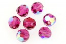 Swarovski, rotund fatetat, fuchsia aurore boreale, 4mm - x10