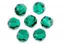 Swarovski, rotund fatetat, emerald, 4mm - x10
