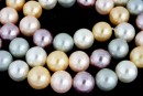 Perle tip Mallorca, rotund, mix pastel 5 culori, 10mm