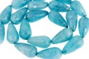 Margele cuart albastru angelit, picatura fatetata, 20x10mm