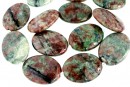Margele granat verde natural, oval, 30x22mm