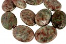 Natural green garnet, flat oval, 40x30mm
