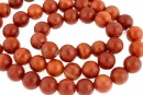 Red wood lace jasper, round, 6mm