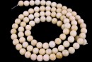Ivory marble jade, round, 4.5mm