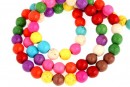 Multicolor magnesite, round, 6mm