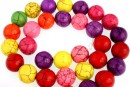 Multicolor magnesite, round, 12mm