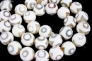 Agate, rice painted, tibetan style, 12mm