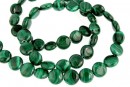 Malachite, natural stone, flat disc, 8.5mm