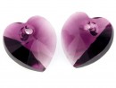 Swarovski, pandantiv inima, amethyst blend, 10mm - x2