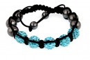 Bratara cu 5 margele shamballa aquamarine - x1