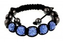 Bratara cu 5 margele shamballa sapphire - x1