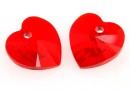 Swarovski, heart pendant, light siam, 10mm - x2
