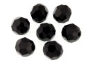 Swarovski, rotund fatetat, jet, 4mm - x10