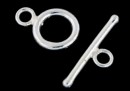 Incuietoare toggle, argint 925, 12x8.5mm - x1
