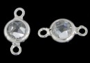 Link, argint 925 placat cu rodiu, crystal clear, 10x5mm - x1