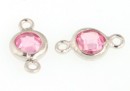 Link, argint 925 placat cu rodiu, crystal rose, 10x5mm - x1