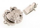Incuietoare, argint 925 placat cu rodiu, mar, 14x12mm - x1