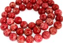 Sediment jasper, red, round, 9mm