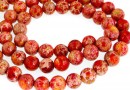 Sediment jasper, red- yellow, round, 8.5mm