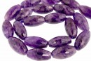 Amethyst, intense, faceted rounded oval, 21x10.5mm