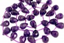 Amethyst, intense, faceted briolette, 10x7mm