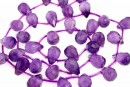 Amethyst, faceted briolette, 10x7mm