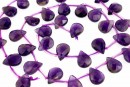 Amethyst, intense, faceted flat briolette, 10x7.5mm