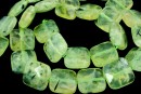 Margele prehnit, natural, patrat fatetat, 14.5mm