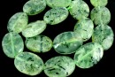 Margele prehnit natural, oval fatetat, 25x18mm