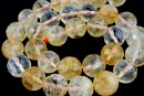 Margele citrin natural, rotund microfatetat, 12.5mm