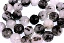 Margele cuart turmalinat, natural, rotund, 11.5mm