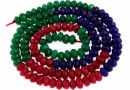 Agate, faceted rondelle, ruby-green-blue, 4.5mm