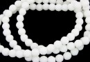 Margele agate albe,  rotund fatetat, 3.3mm
