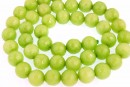 Jade, lime green, faceted round, 6mm