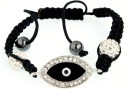 Shamballa bracelet with evil eye link - x1