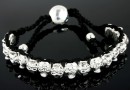 Bratara  shamballa cu 17 cranii metalice - x1