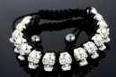 Bratara  shamballa cu 15 cranii metalice - x1