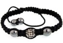 Shamballa bracelet jet hematite - x1