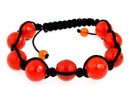 Orange Agate Shamballa Bracelet, 12mm - x1